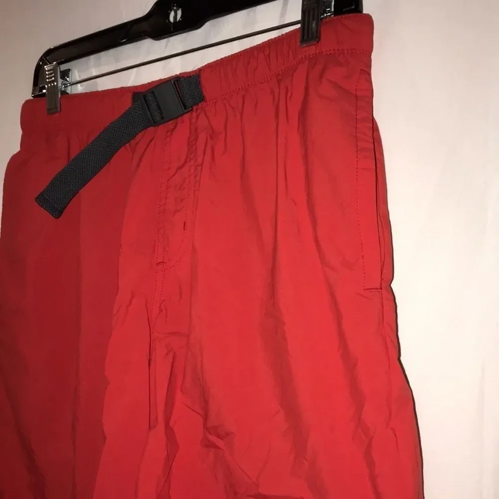 Columbia Men's Omni-Shade Belted Plastic Buckle High Rise Red Swim Shorts 8 / L‎